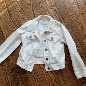 Girls white denim jacket size 7-8